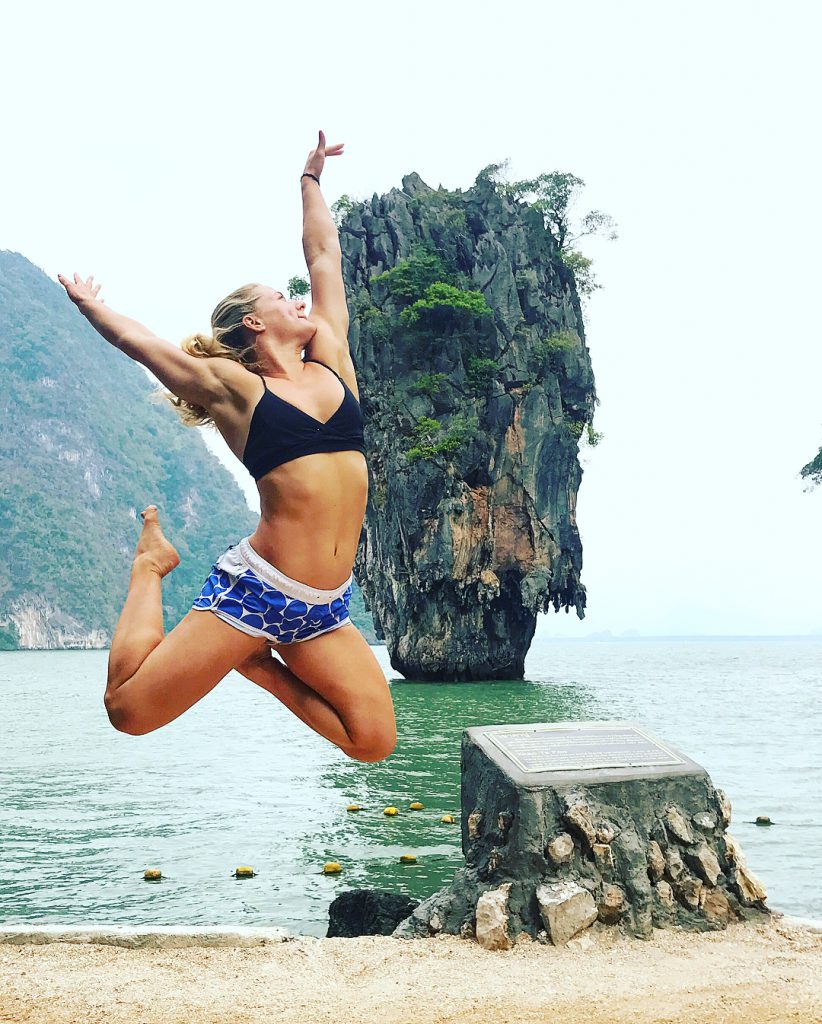 Jumping infront of James Bond Island
